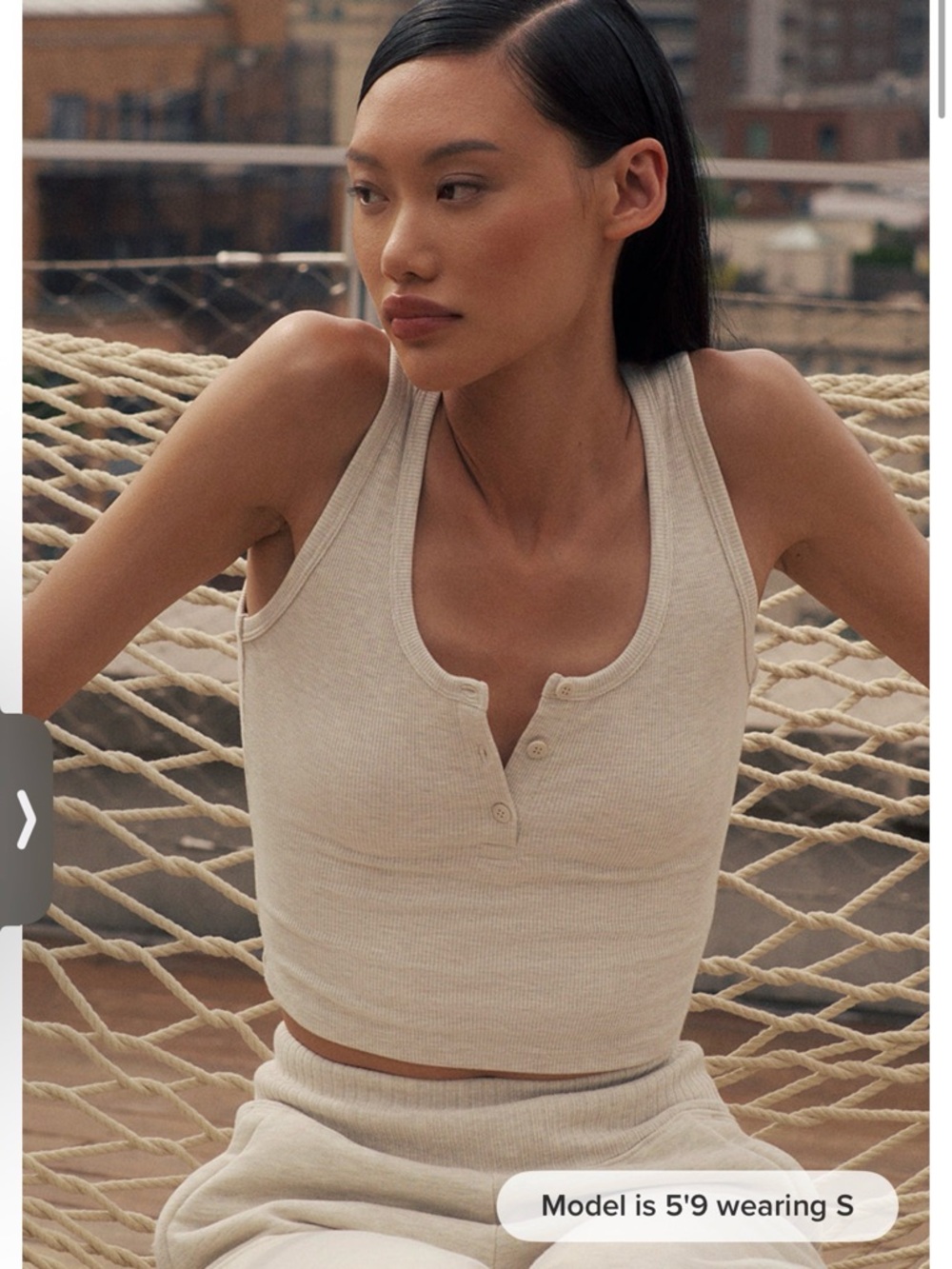 🆕Oatmeal Heather Ribbed Modal Henley Tank 🆕